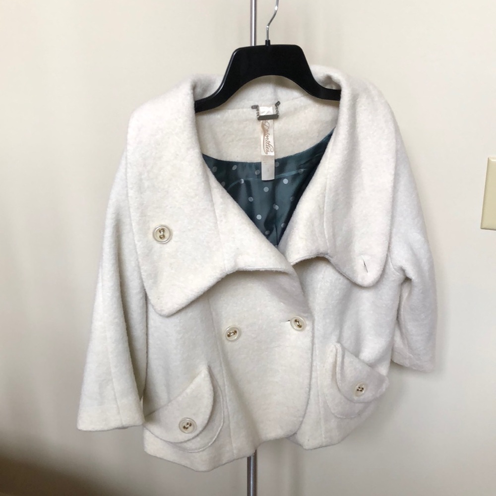 Priorities women’s ivory 3/4 sleeve blazer size L